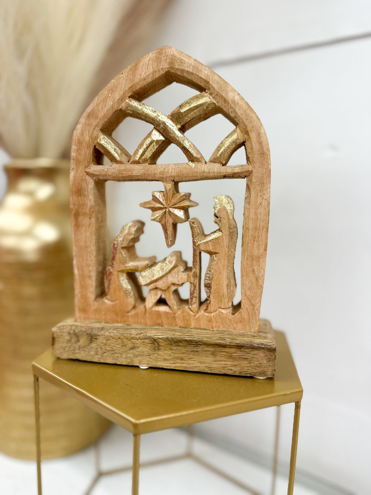 Mary Square Wood Nativity