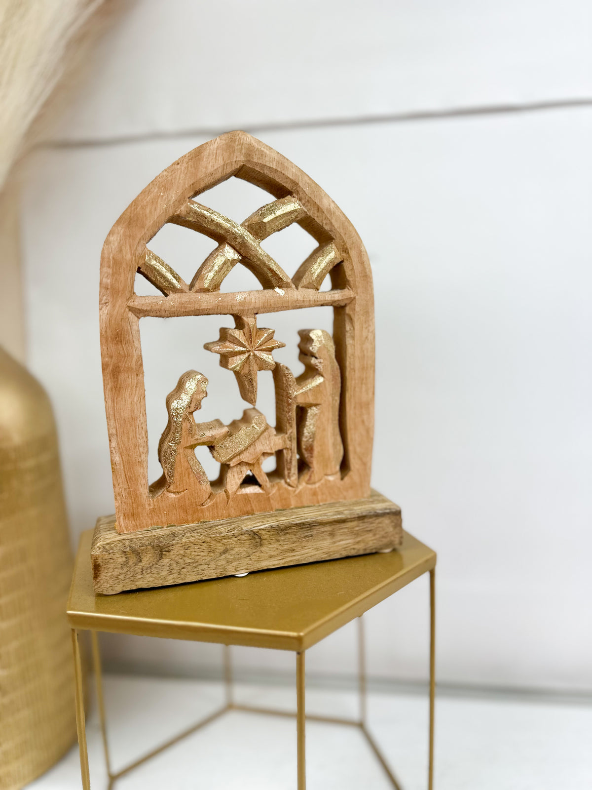Mary Square Wood Nativity