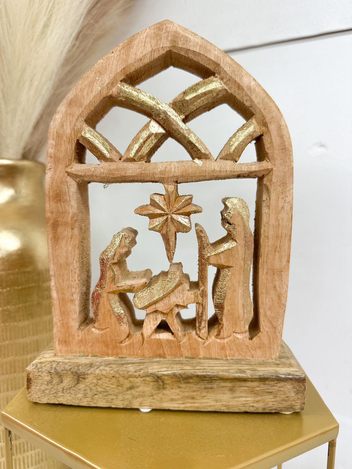 Mary Square Wood Nativity