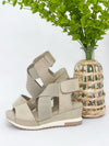 Wheat Strappy Sandal Wedge