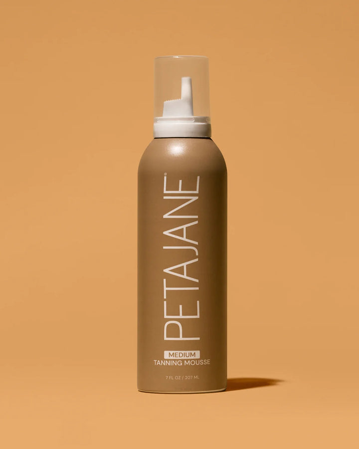 Peta Jane medium self tanning mousse bottle, brown pump spray.