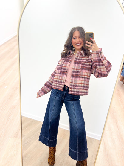 Eesome Plaid Button Down Collared Jacket | Eesome