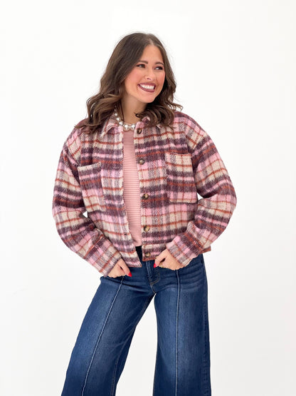 Eesome Plaid Button Down Collared Jacket | Eesome