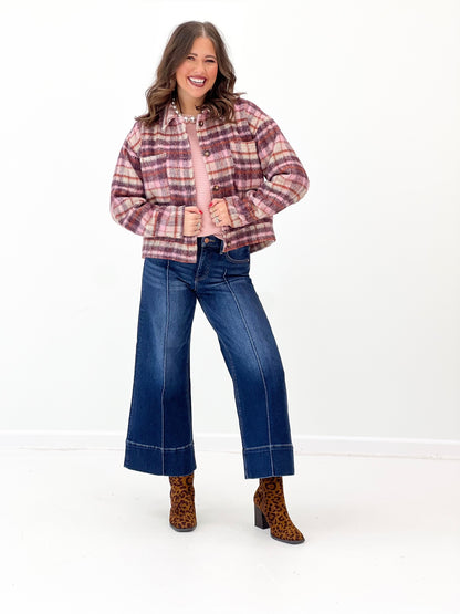Eesome Plaid Button Down Collared Jacket | Eesome