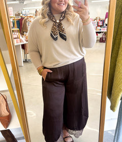 Glam Cropped Lace Balloon Pants