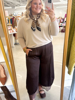 Glam Cropped Lace Balloon Pants