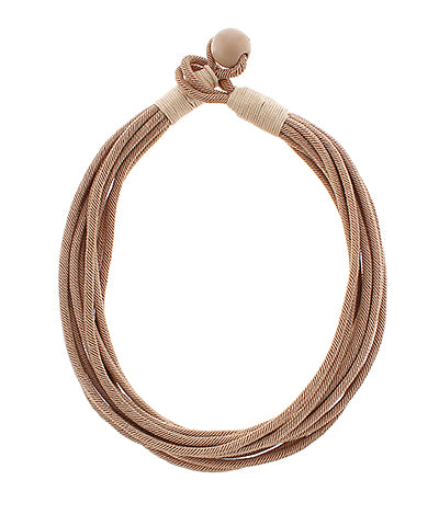 2mm Multi Layered Rope Necklace in Beige