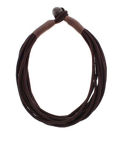 2mm Multi Layered Rope Necklace in Brown