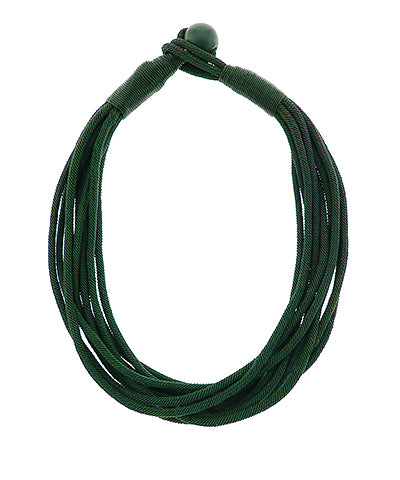 2mm Multi Layered Rope Necklace in Dark Green