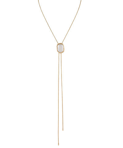 Golden Stella Pearl Slider Adjustable Necklace in Gold
