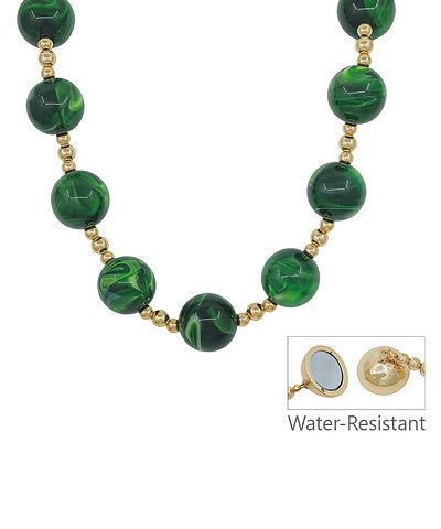 20mm Round Bead CCB Necklace in Green