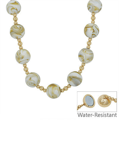 20mm Round Bead CCB Necklace in Natural