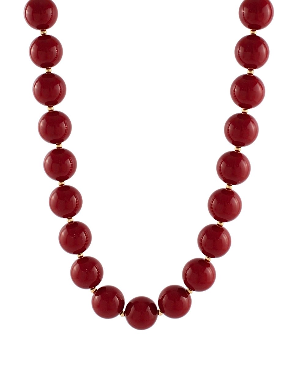 Acrylic CCB Ball Necklace in Burgundy