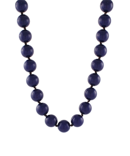 Colored Ball and Knot Necklace in Navy