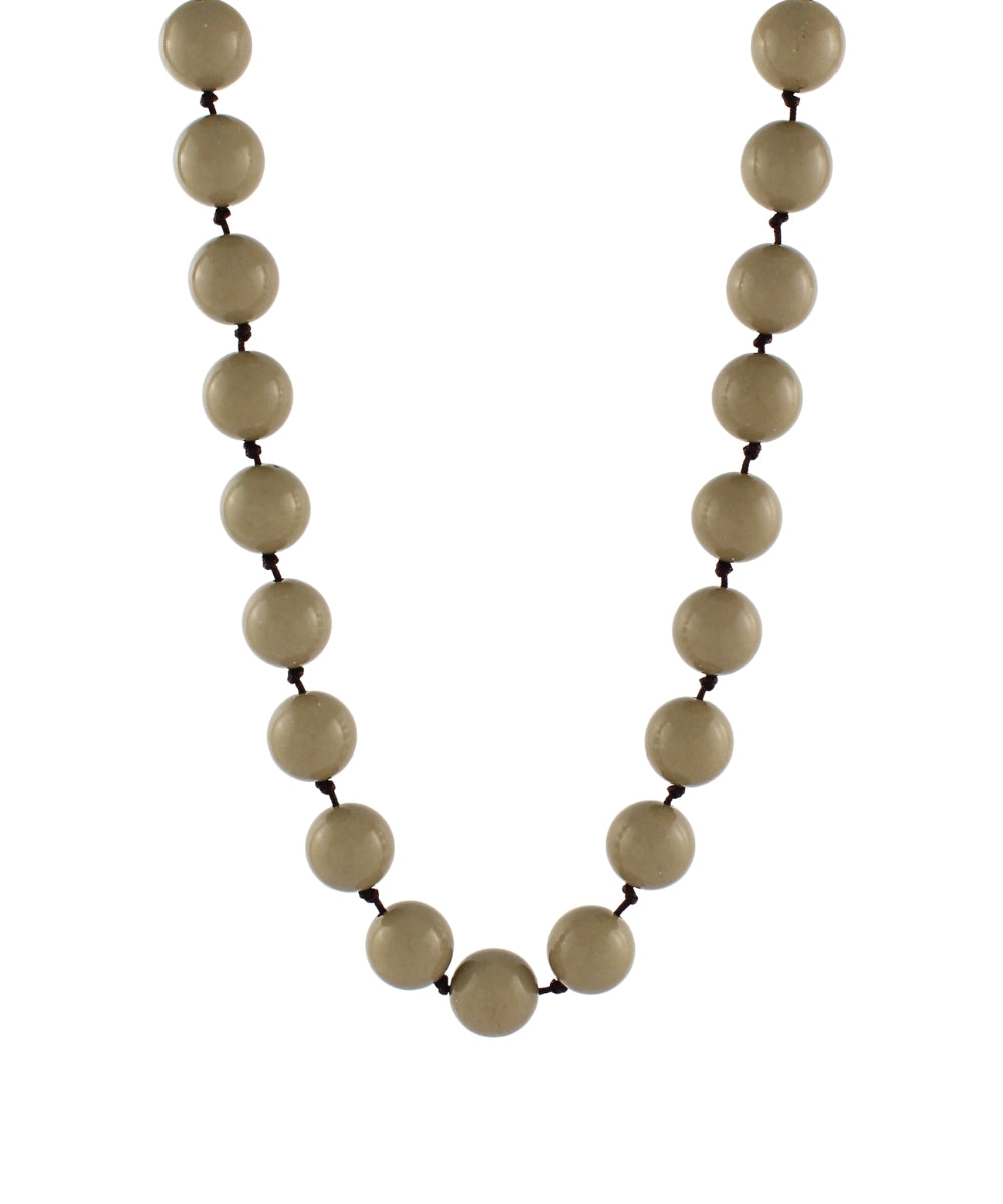 Colored Ball and Knot Necklace in Taupe