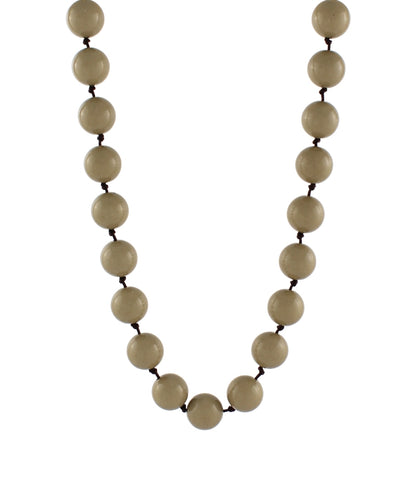 Colored Ball and Knot Necklace in Taupe