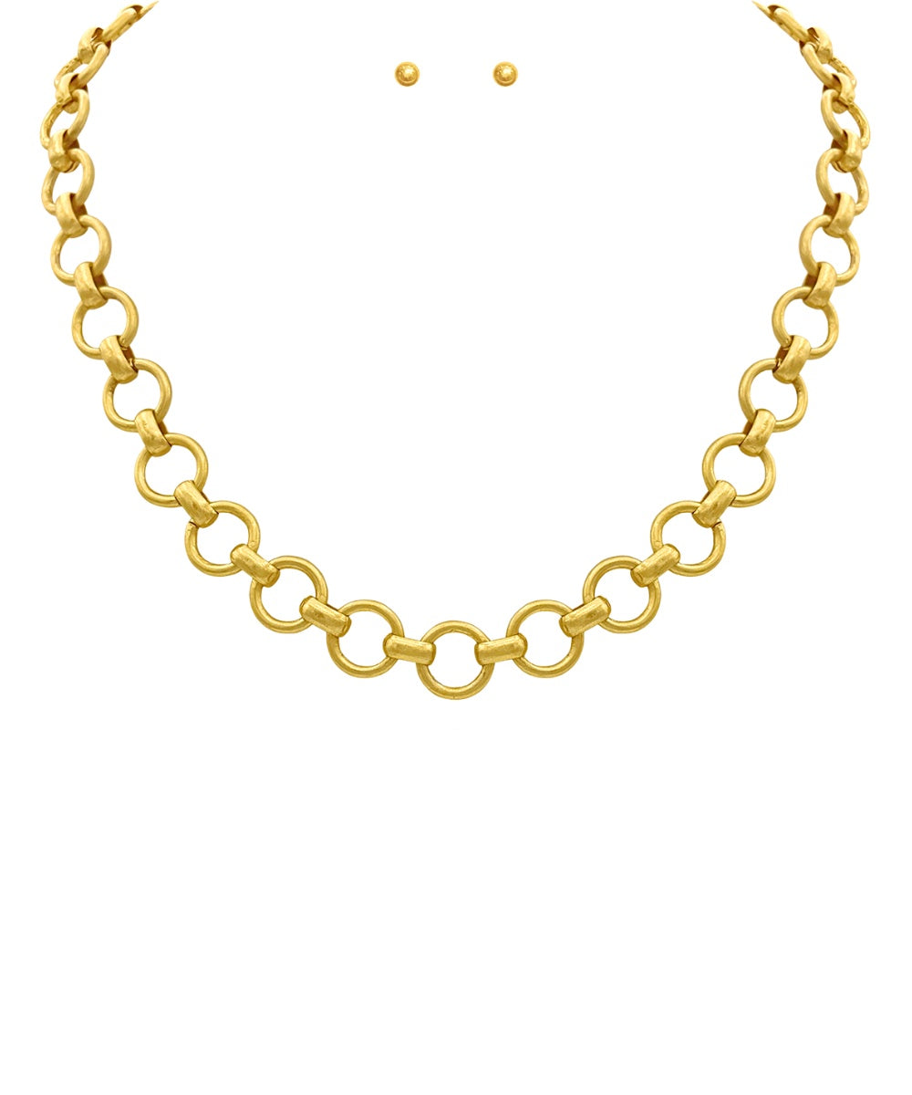 Golden Stella Chunky Chain Necklace in Vintage Gold