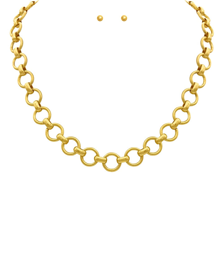 Golden Stella Chunky Chain Necklace in Vintage Gold
