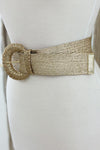 Gold Metallic Wrapped Halfmoon Elastic Belt