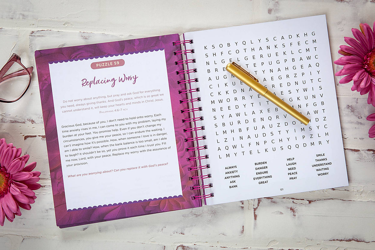 Broadstreet 100 Days of Prayer for Women Word Search Devotional book cover 3