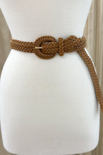 Camel Braided Faux Leather Belt