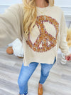 Latte Peace Sign Patch Sweatshirt