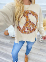 Latte Peace Sign Patch Sweatshirt