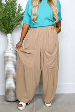 Taupe Pocket Wide Leg Pants