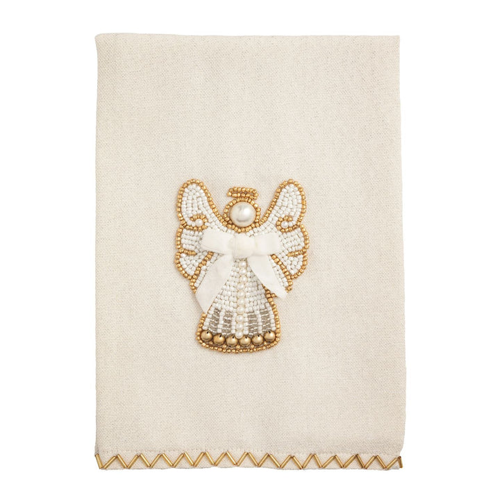Angel Embroidered Decorative Towel, Ivory and Gold - Lavish Boutique11-GIFTS