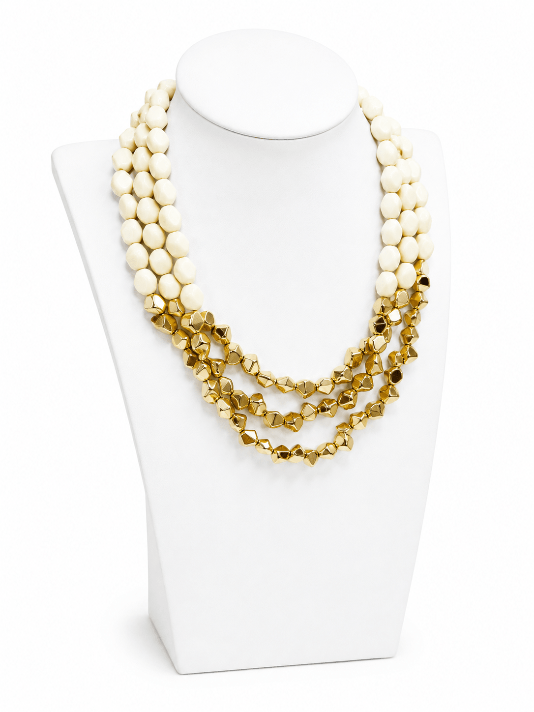 Two-layer acrylic and chain necklace