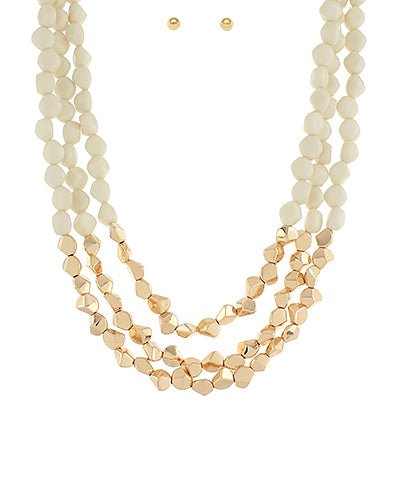 Geometric acrylic layered necklace