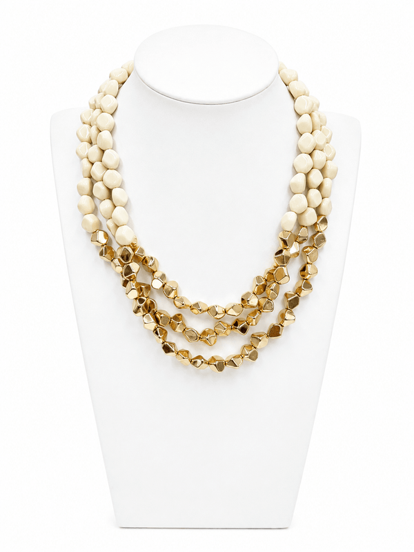 Layered necklace with angled acrylic links