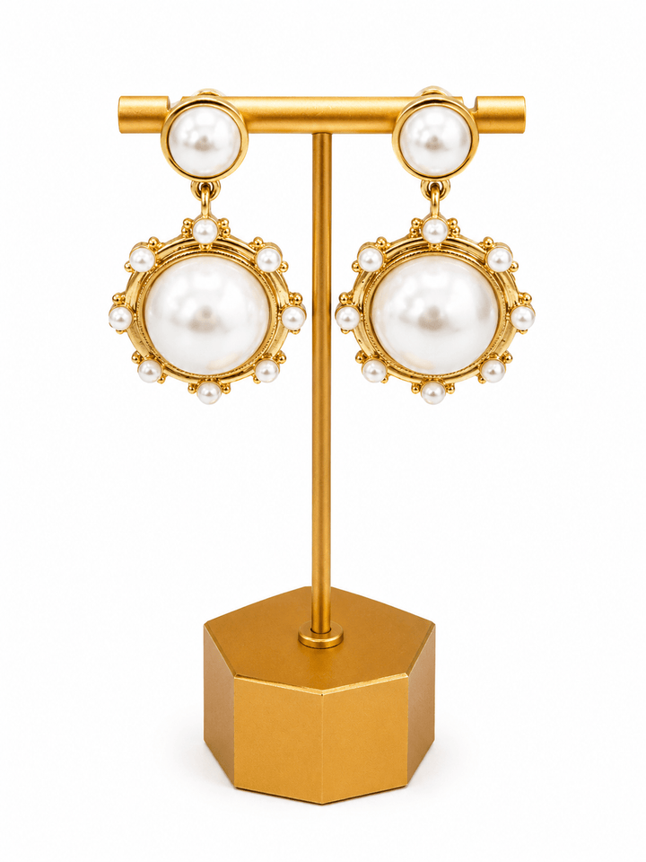 Antique Pearl Drop Earrings - Lavish Boutique09-JEWELRY