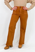 Cinnamon High Rise Wide Leg Pant