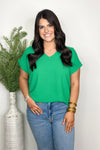 Emerald V-Neck Top