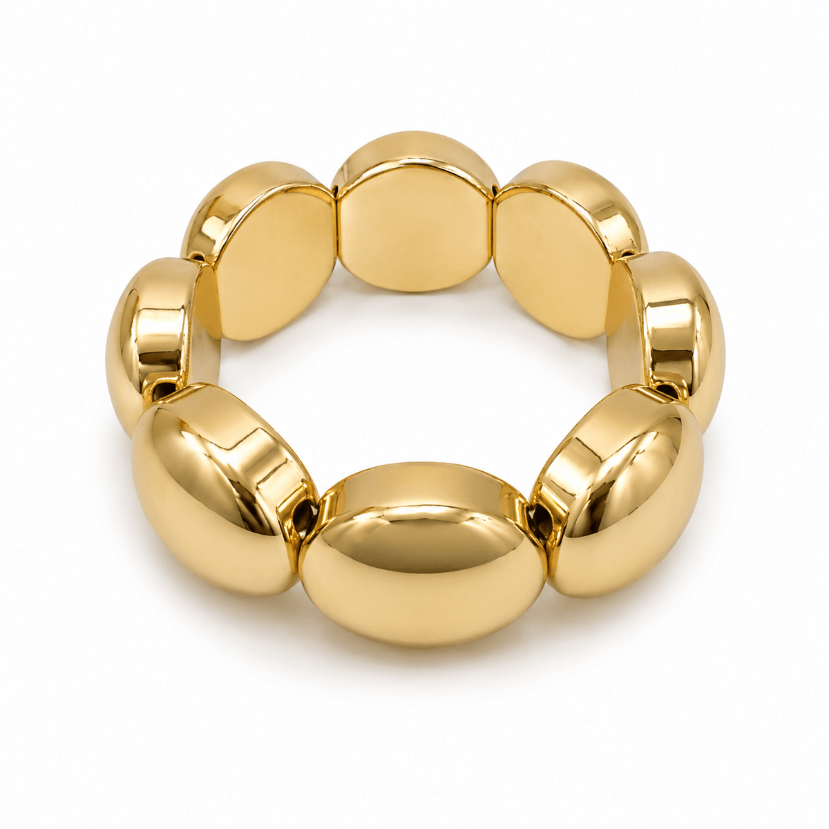 Gold beaded bracelet on an elastic band
