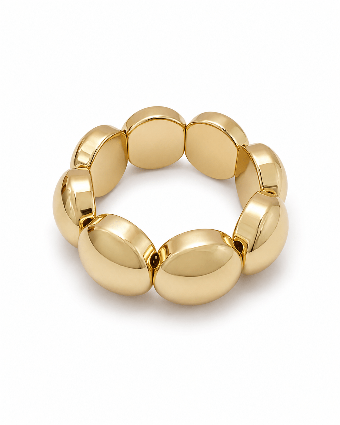 Gold metal bead stretch bracelet