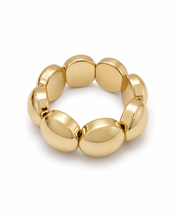 Gold metal bead stretch bracelet