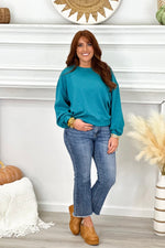 Teal Scuba Cropped Sweatshirt