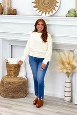 Cream Relaxed Fit Boatneck Sweater