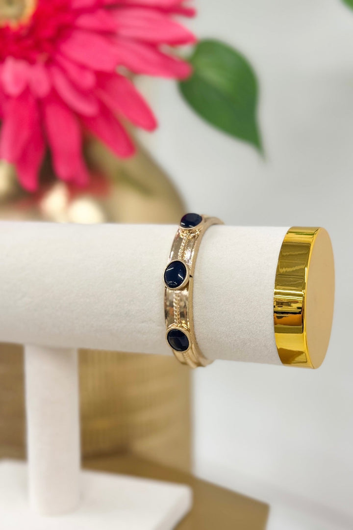 Black and Gold Station Bracelet - Lavish Boutique Accessories