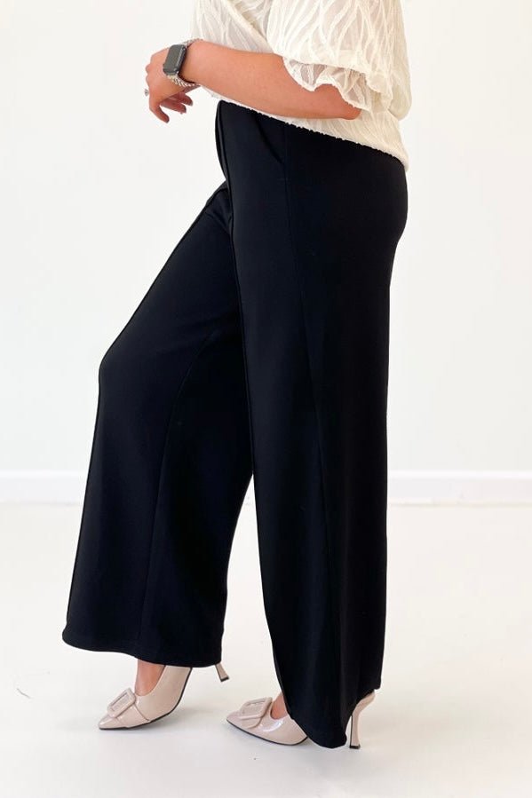 Black Scuba Straight Leg Pants - Lavish Boutique Bottoms