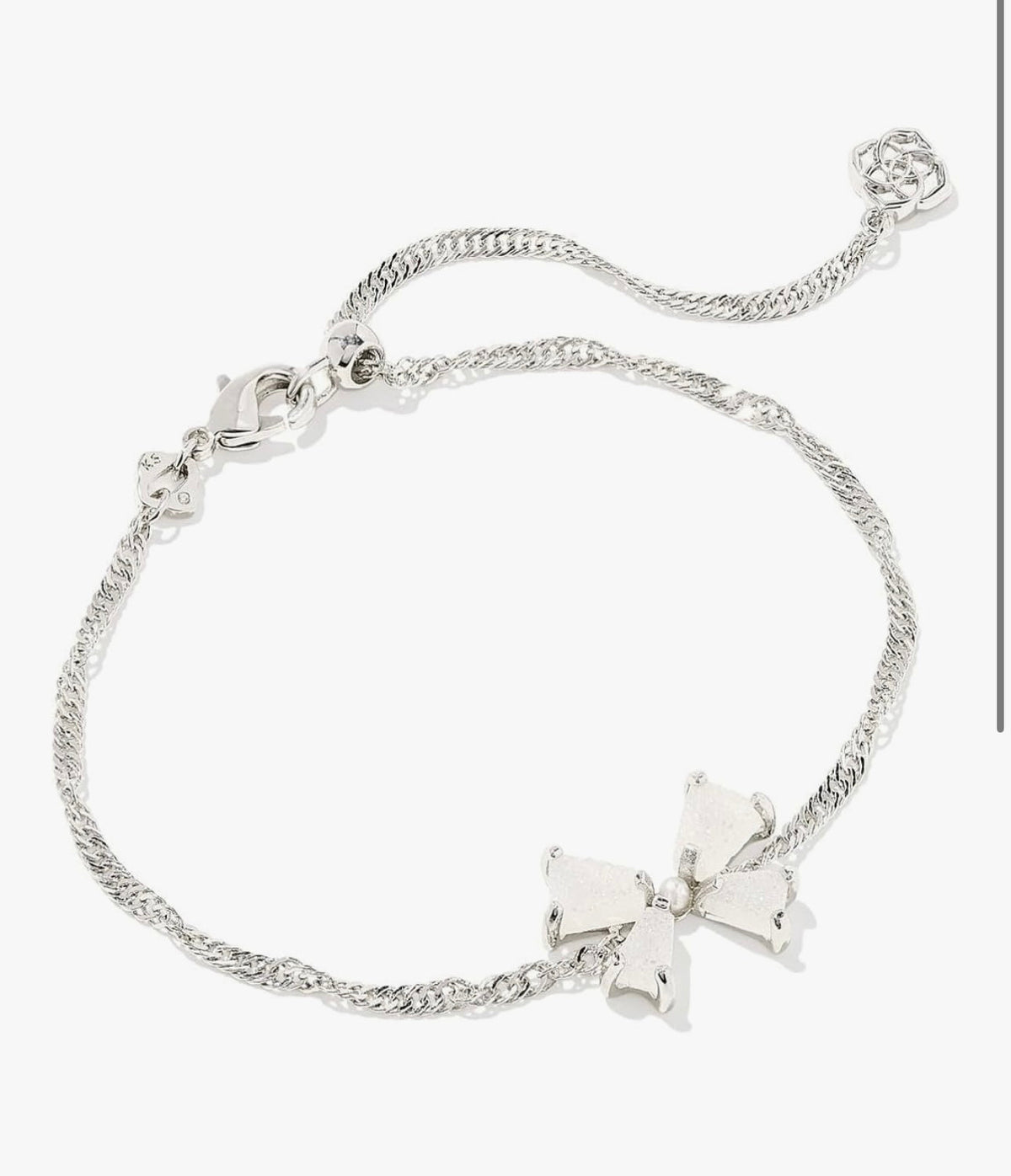 Blair Bow Chain Bracelet Rhod Iri Drusy - Lavish Boutique09-JEWELRY