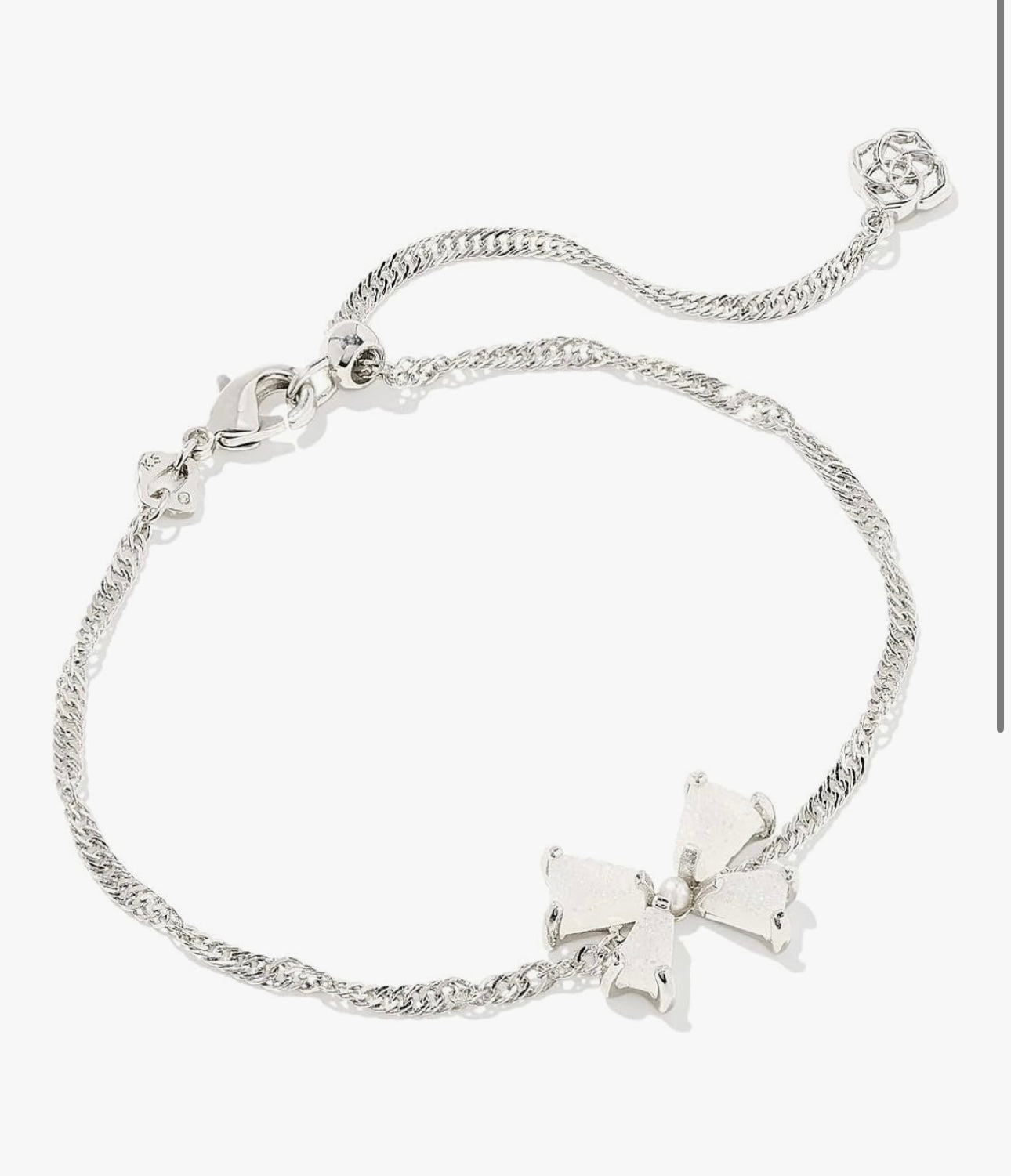Blair Bow Chain Bracelet Rhod Iri Drusy - Lavish Boutique09-JEWELRY