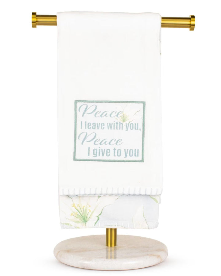 Blue and Multi Peace Lily Hand Towel - Lavish Boutique 310 Home - Gift