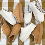 Beige Slip On Platform Slipper