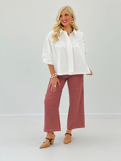 Brad & Rena Long Sleeve Collared Button Down Top - Lavish Boutique01-TOPS