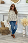 Mocha Jacquard Long Sleeve Sweater