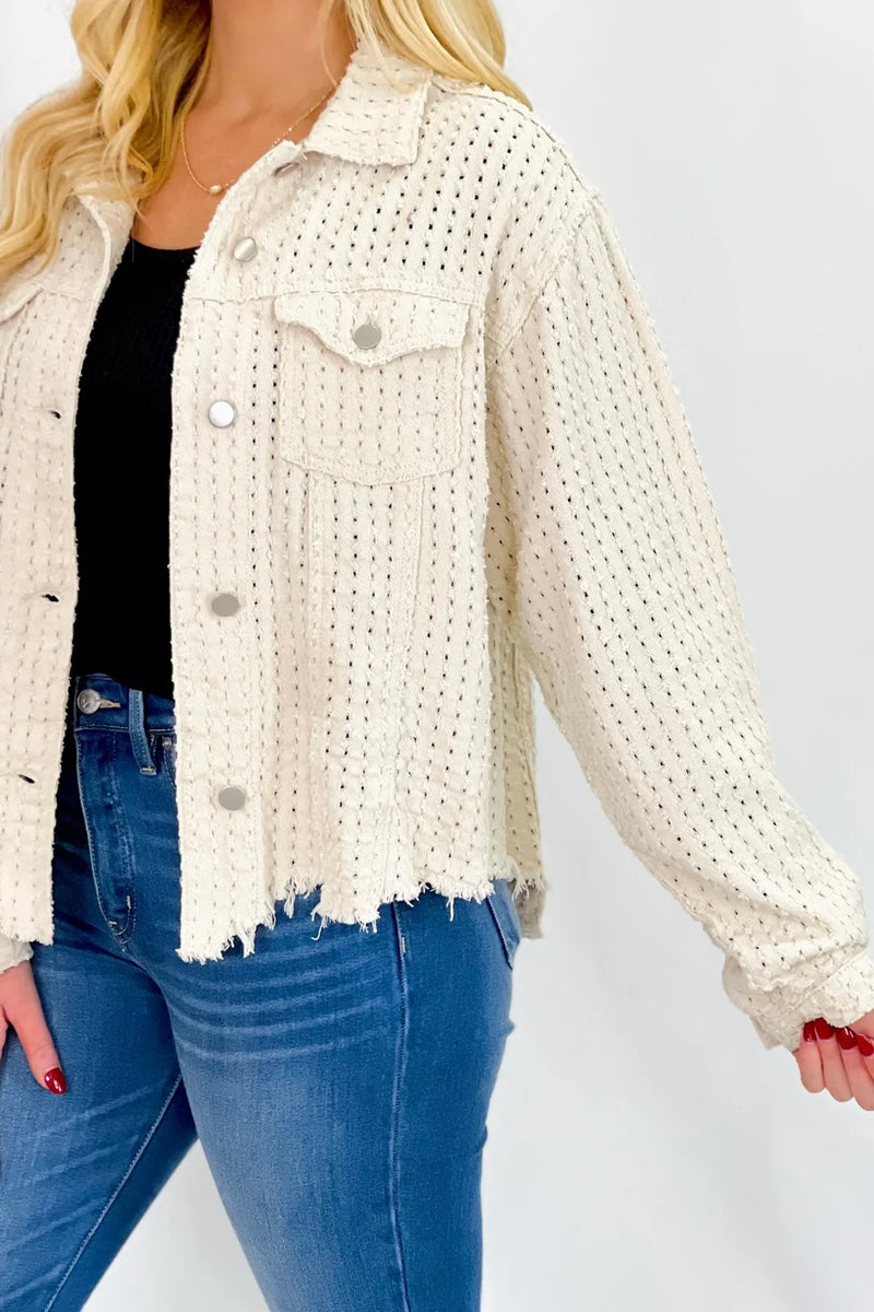 Powder Cream Textured Jacket