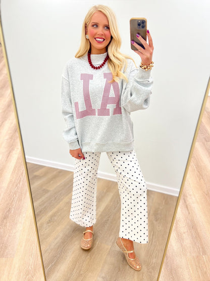 Ash grey mock neck sweatshirt with Alabama embroidery